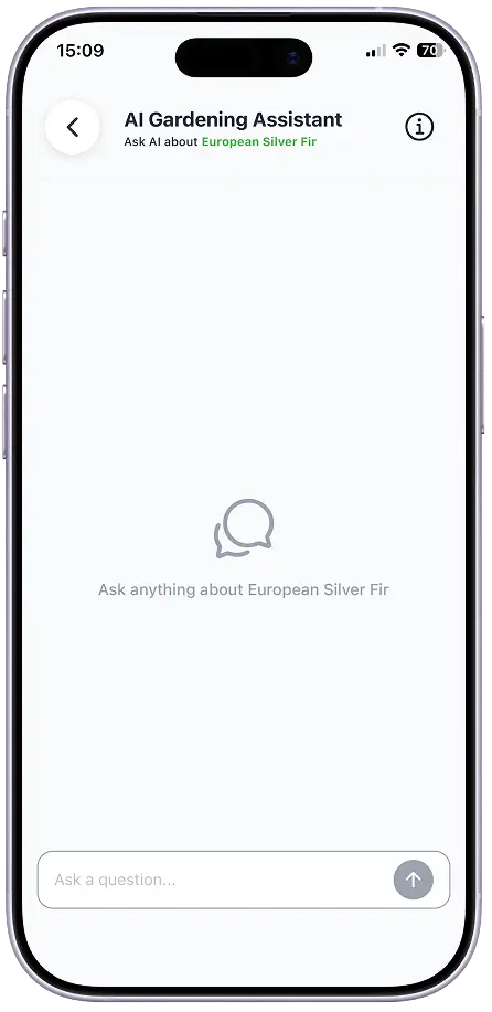 Easy Grow AI chat interface answering a question about yellowing plant leaves